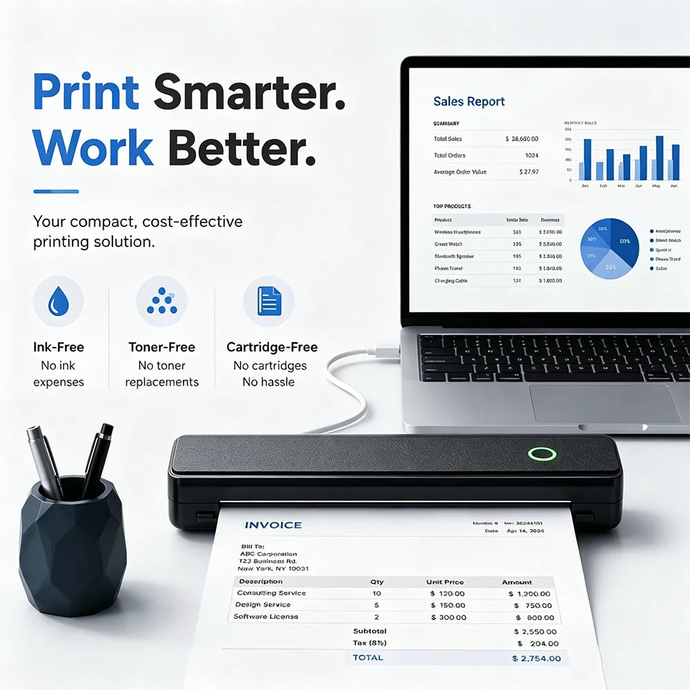 WISPO Portable Printer - Thermal Portable Printer