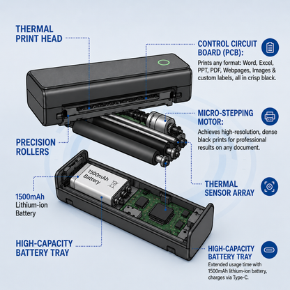 WISPO Portable Printer - Thermal Portable Printer